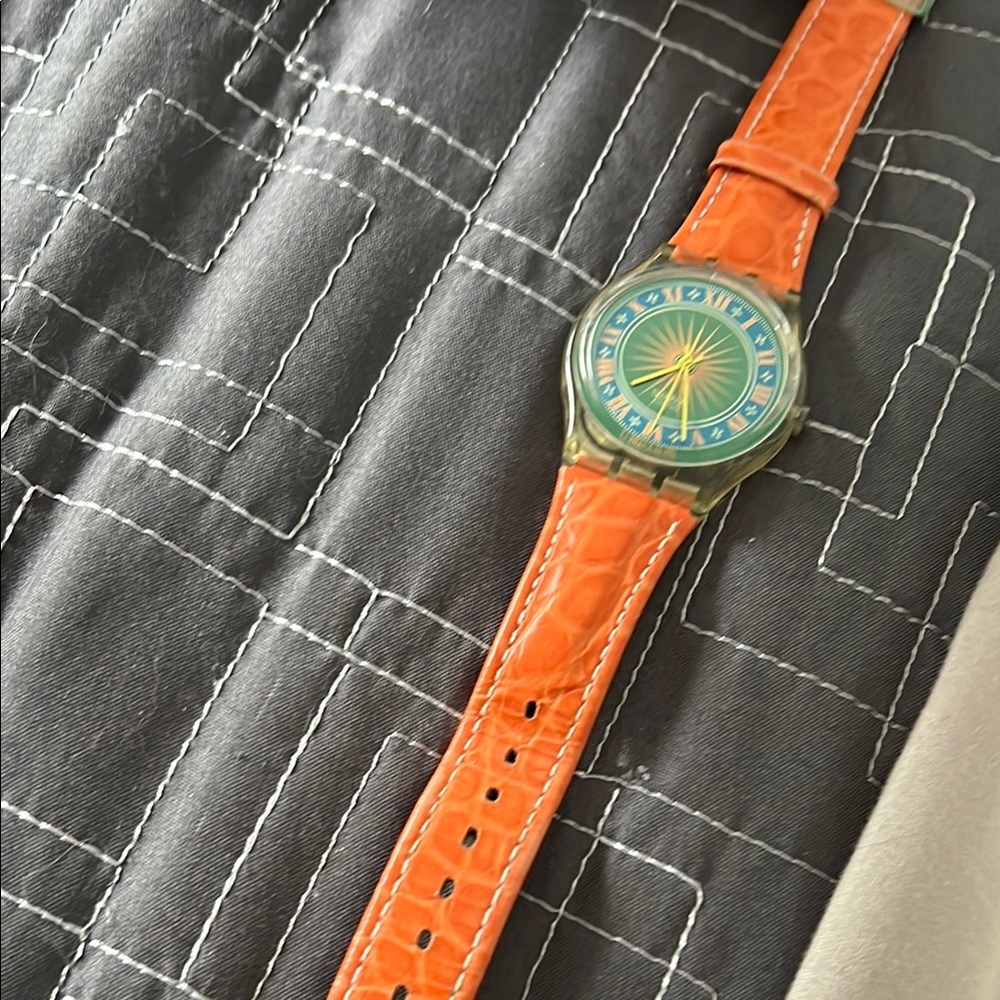 Orange and Blue Wearable Watch
